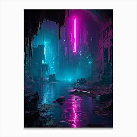 Neon City Canvas Print