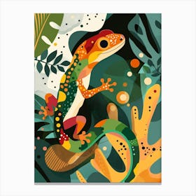 Forest Green Moorish Gecko Abstract Modern Illustration 2 Canvas Print