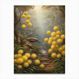 Yellow Flowers In The Forest Canvas Print