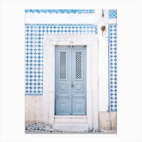 Baby Blue Door In Lisbon Canvas Print