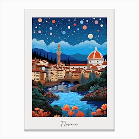 Poster Of Florence, Illustration In The Style Of Pop Art 3 Canvas Print