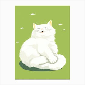 White Cat 5 Canvas Print