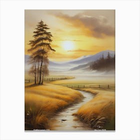 240.Golden sunset, USA. Art Print Canvas Print