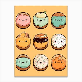 Cute Donuts Canvas Print