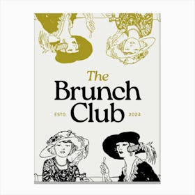 The Brunch Club Green & Black Canvas Print