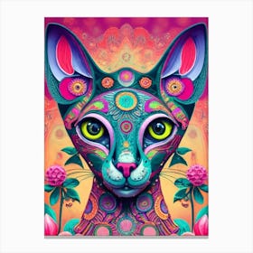 Psychedelic Cat 1 Canvas Print