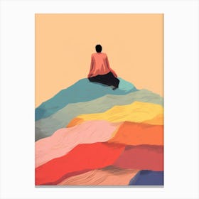 Person Sitting On A Hill Canvas Print