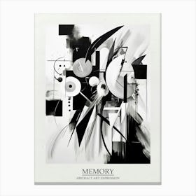 Memory Abstract Black And White 3 Poster Canvas Print