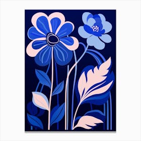 Blue Flower Illustration Monkey Orchid 3 Canvas Print