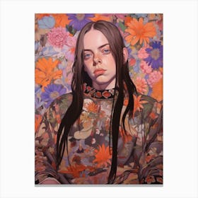 Billie Eilish Floral Kitsch 4 Canvas Print