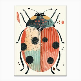 Colourful Insect Illustration Ladybug 24 Canvas Print