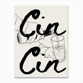 Cin Cin Retro Bar Cart Kitchen Vintage 2 Canvas Print