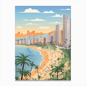 Copacabana Beach, Brazil, Graphic Illustration 1 Canvas Print