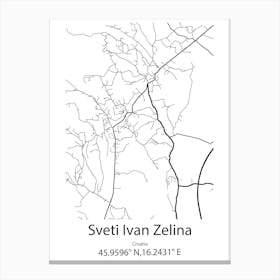 Sveti Ivan Zelina,Croatia Minimalist Map Canvas Print