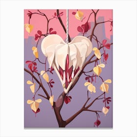 Bleeding Heart Dicentra 6 Flower Painting Canvas Print