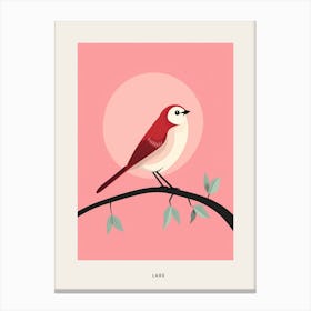 Minimalist Lark 2 Bird Poster Canvas Print