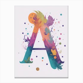 Colorful Letter A Illustration 6 Canvas Print