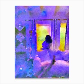 Watercolor Of A Living Room Canvas Print