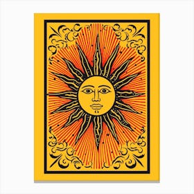 Bold Bright Sun Tarot Card Style 8 Canvas Print