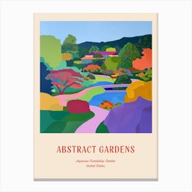 Colourful Gardens Japanese Friendship Garden Usa 4 Red Poster Canvas Print