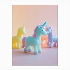 Rainbow Pastel Toy Unicorn Friends 2 Canvas Print