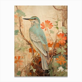 Green Heron 2 Detailed Bird Painting Canvas Print