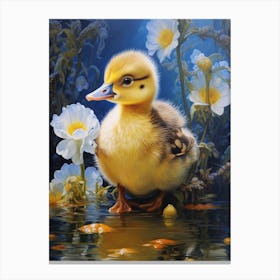 Floral Ornamental Duckling 6 Canvas Print
