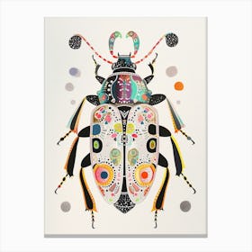 Colourful Insect Illustration Beetle 25 Canvas Print