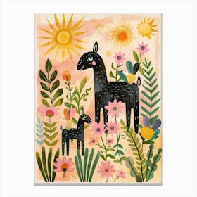 Llamas In The Garden Canvas Print