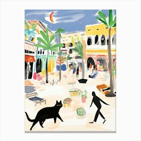 The Food Market In Mallorca 4 Illustration Canvas Print