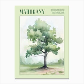 Mahogany Tree Atmospheric Watercolour Painting 4 Poster Canvas Print