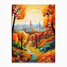 London View   Geometric Vector Illustration 5 Canvas Print