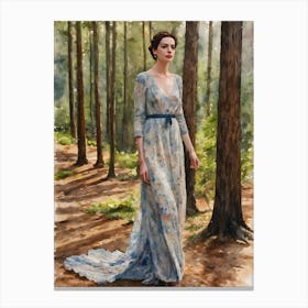 Anne Hathaway Water Colour Canvas Print