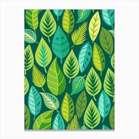 Seamless Pattern With Leaves 7 Canvas Print