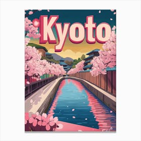 Aihrgdesign A 1970s Inspired Travel Poster For Kyoto Canvas Print