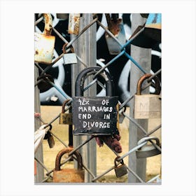 Marriage and Divorce Padlock Art Canvas Print