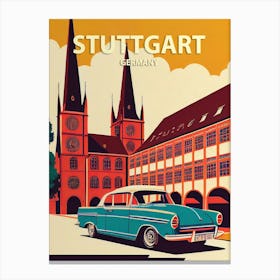 Stuttgart Germany Retro Canvas Print