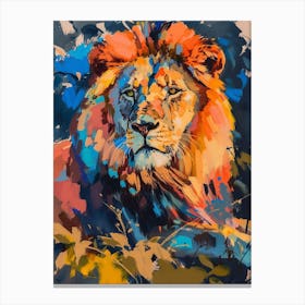 Asiatic Lion Fauvist Painting 3 Canvas Print