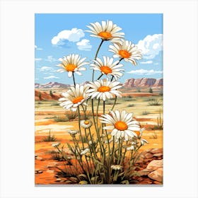 Daisy Wildflower In Desert, South Western Style (4) Canvas Print