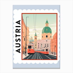 Austria 5 Travel Stamp Poster Canvas Print