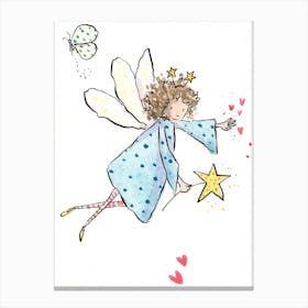 Blue Spotty Fairy Canvas Print