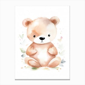 Baby Bear Watercolour Nursery 4 Canvas Print