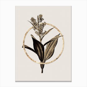 Gold Ring False Helleborine Glitter Botanical Illustration n.0215 Canvas Print