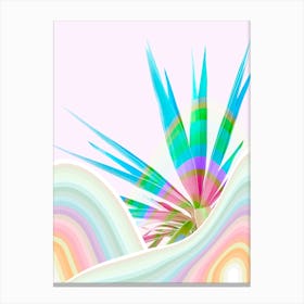 Minimal Dreamy Tropical Rainbow Palm Pastel Pink Canvas Print