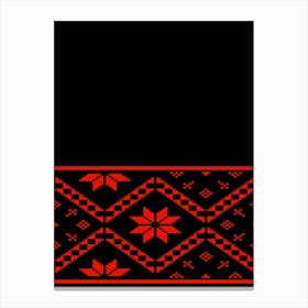 Red And Black Seamless Pattern Canvas Print