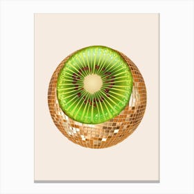 Disco Ball Kiwi Art Disco Poster Trendy Aesthetic Art Food Kitchen Canvas Print