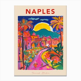 Naples Italia Travel Poster Canvas Print