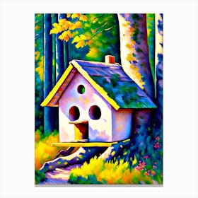 Birdhouse In The Woods #1 Canvas Print