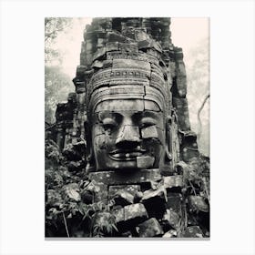 Krong Siem Reap, Cambodia, Black And White Old Photo 1 Canvas Print