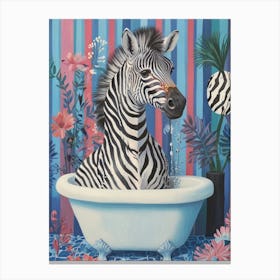 Zebra In Bath Canvas Print